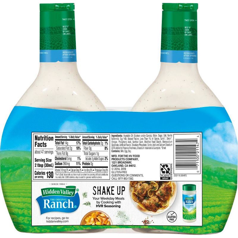 Hidden Valley Original Ranch Salad Dressing & Topping - Gluten Free - 24fl oz/2pk