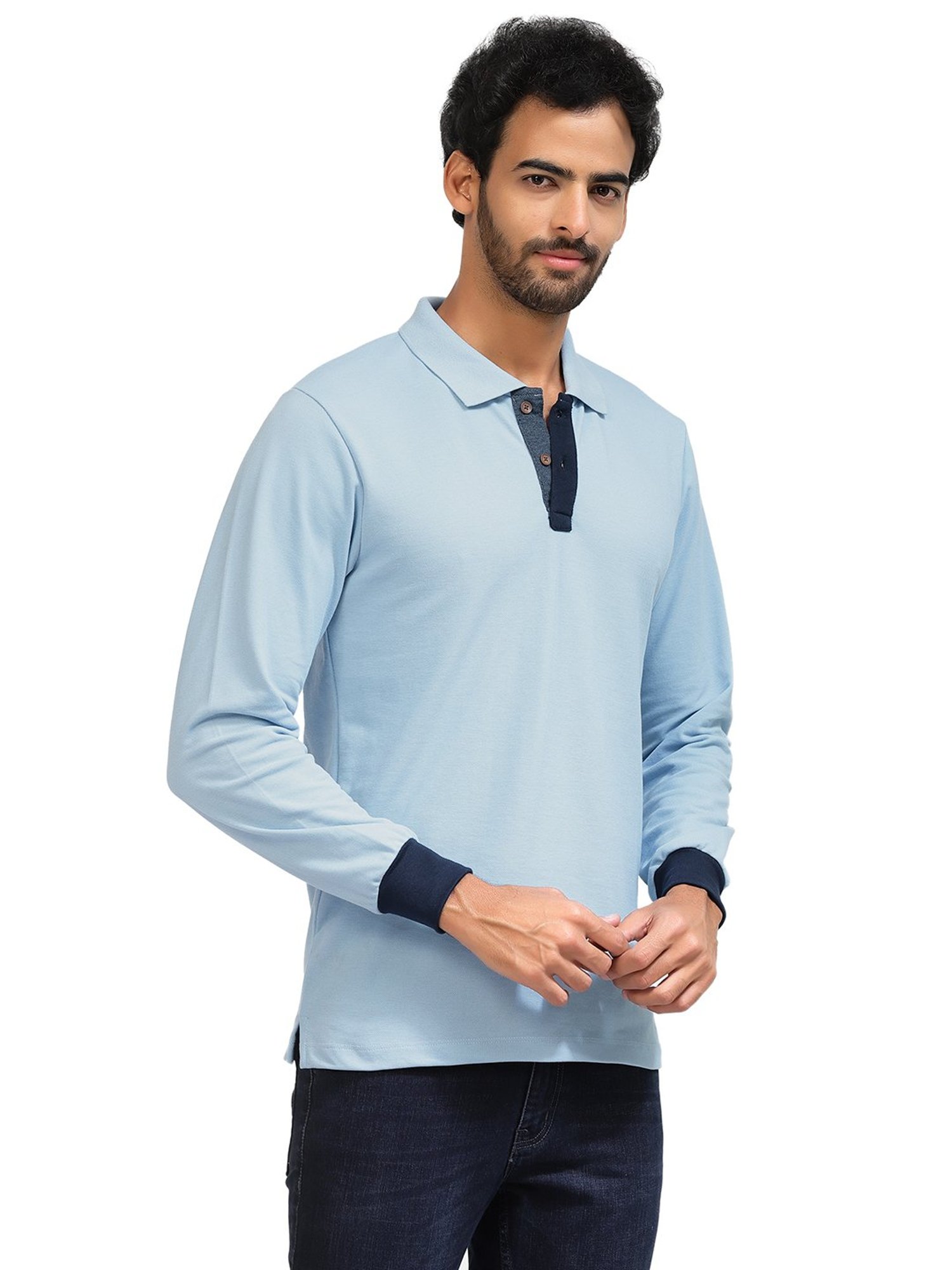 Kalt Sky Blue Regular Fit Polo T-Shirt