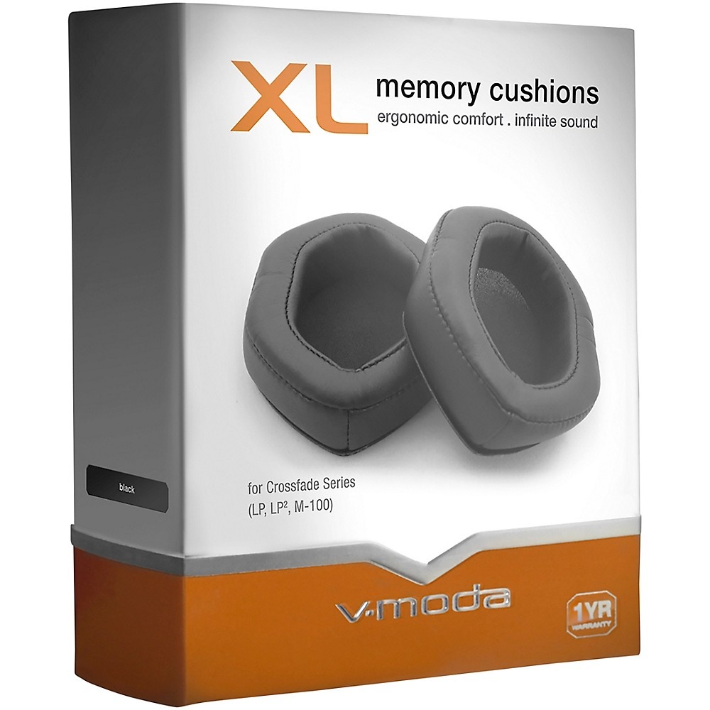 V-MODA XL-BLACK Memory Cushions for Over-Ear Headphones, Black