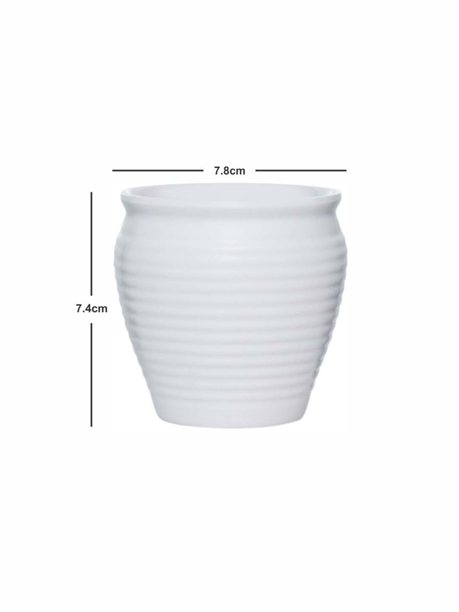 Servewell White Melamine Matte Kulhad Mugs (0.18 L) - Set of 4