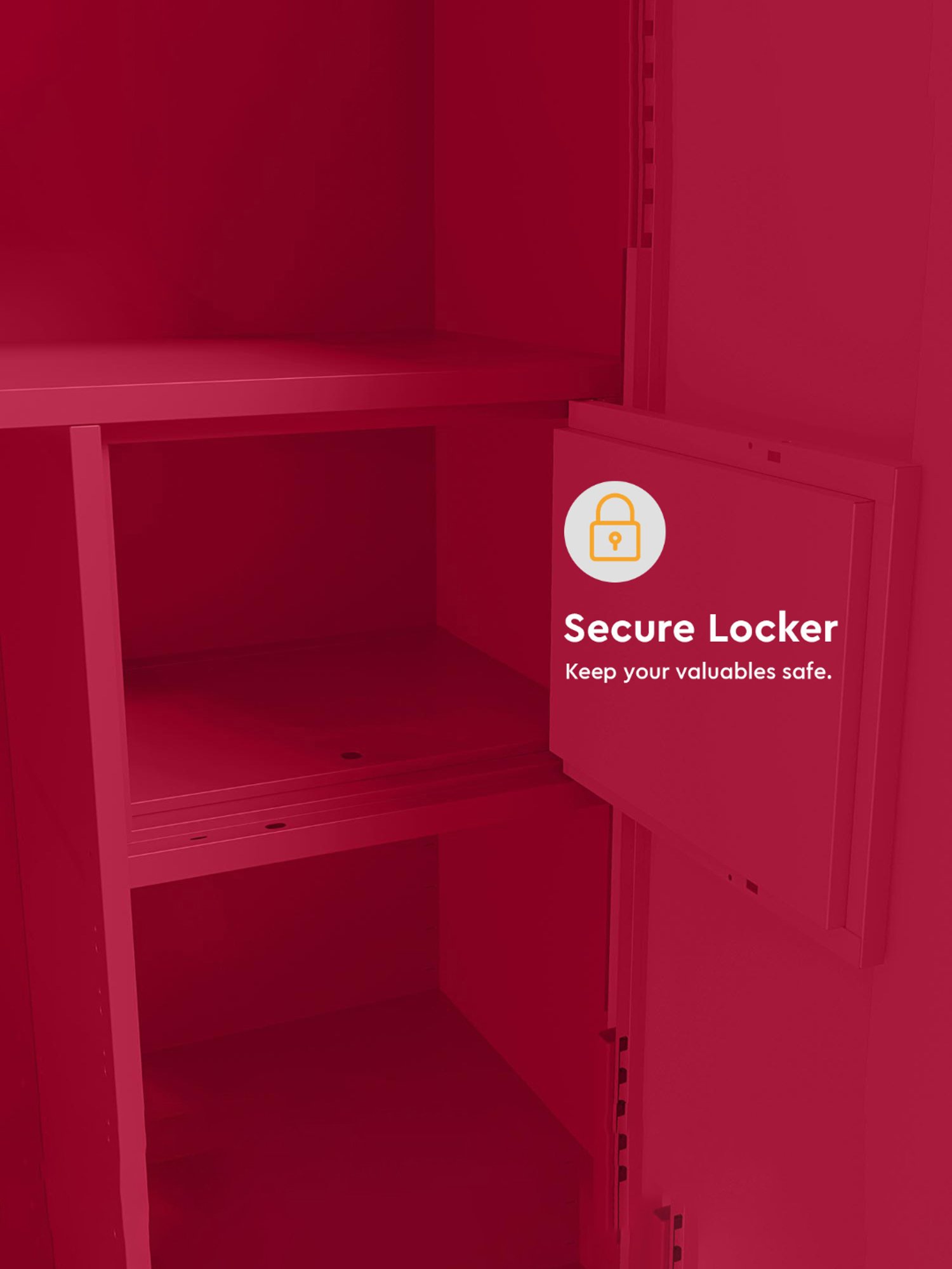 Godrej Interio Neolite 2-Door Steel Almirah, Blush Red (1-Year Warranty, 1 Locker)