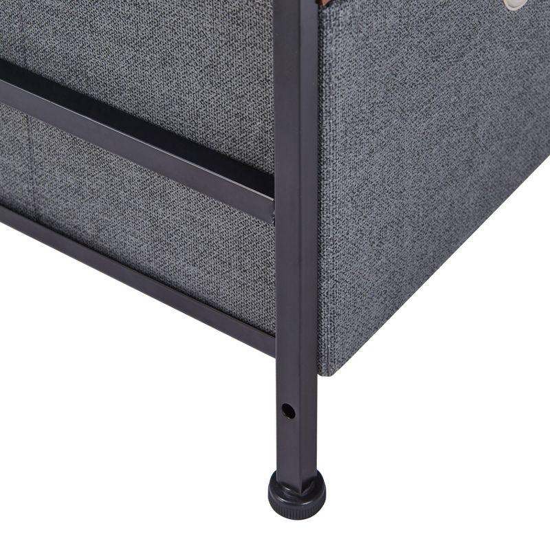 Modern End/Side Table with Shelf and Fabric Storage Drawer Gray - Danya B.