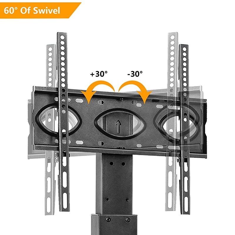 Universal Swivel Tabletop TV Stand with Mount for 37 40 42 47 50 55 60 65 70 inch Flat or Curved Screen TVs with Tempered Glass Base Height AdjustmentVESA 400x400mm