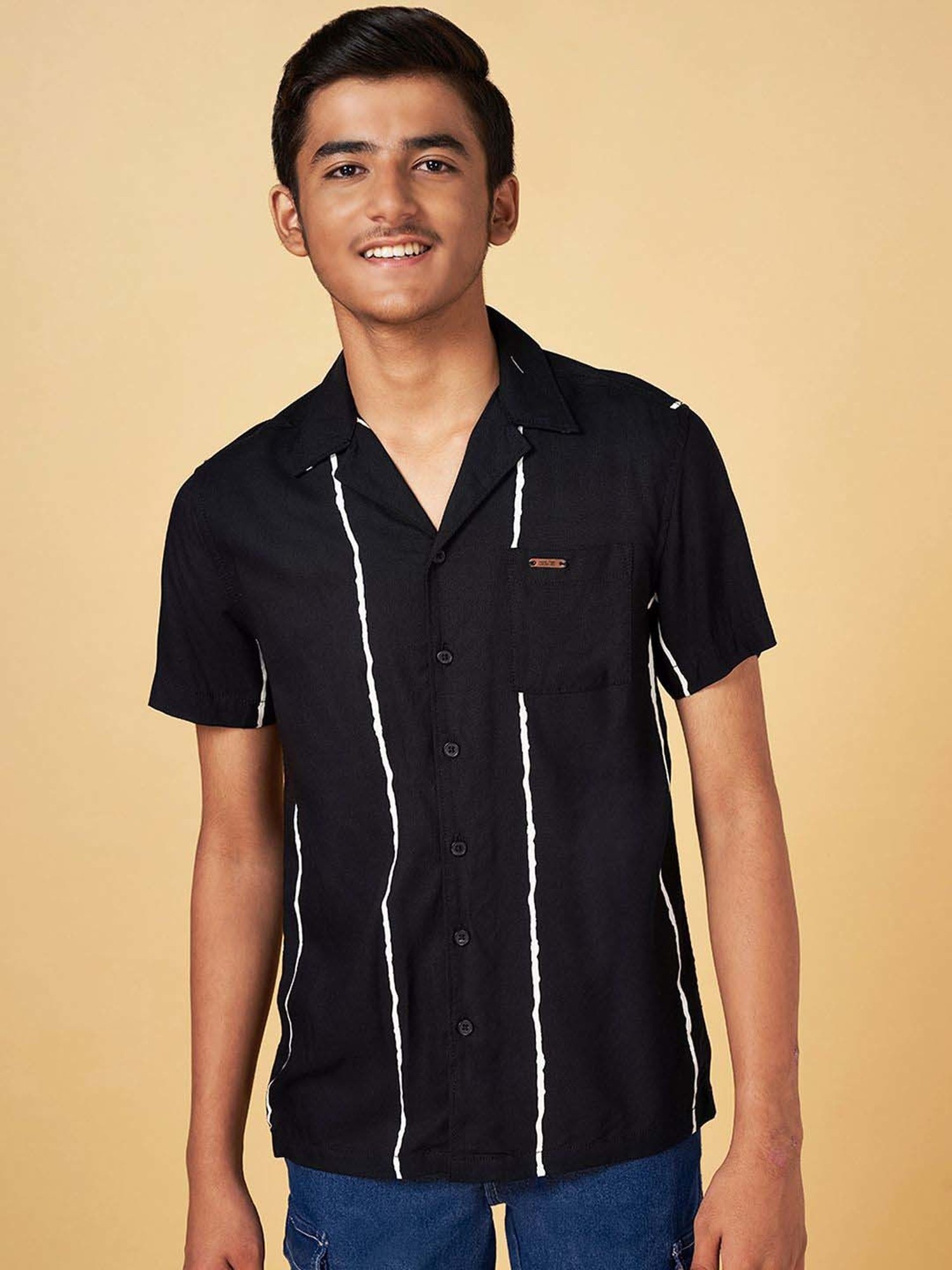 Coolsters by Pantaloons Kids Black Cotton Printed Shirt