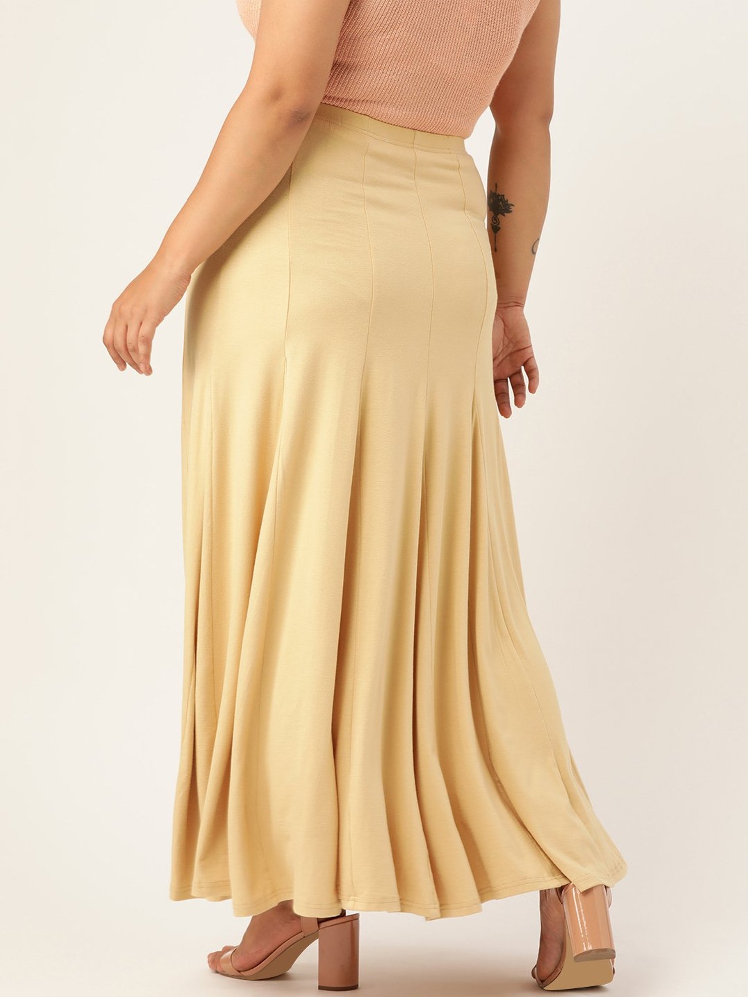 theRebelinme Beige Maxi Skirt