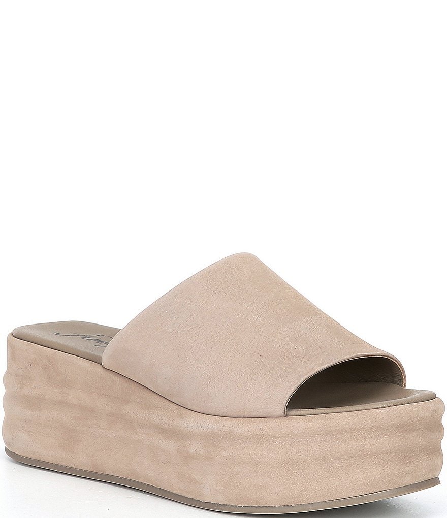 Free People Harbor Leather Flatform Slide Sandals