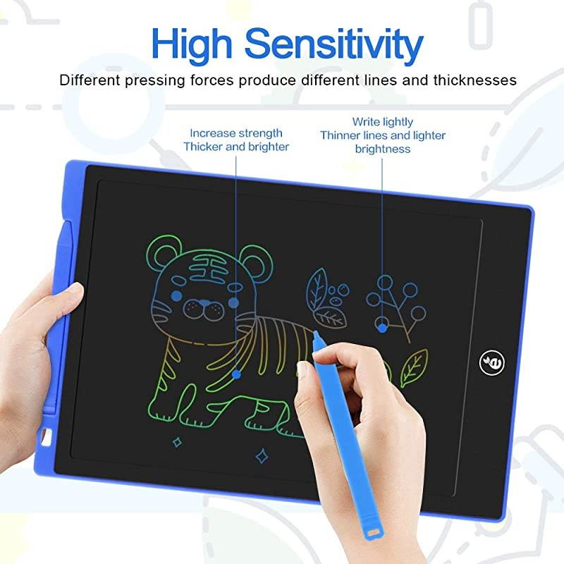 LCD Writing Tablet Electronic Colorful Screen Drawing Erase Board Doodle Board Writing Pad Gifts for Toddlers Kids and Adults with Protective Sleeve Blue