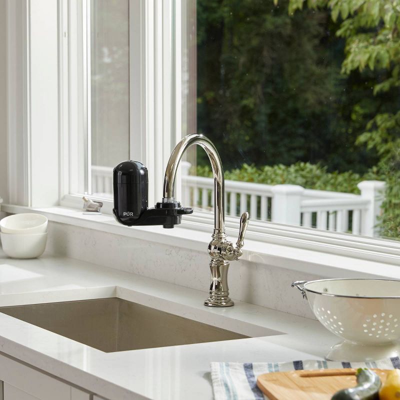 PUR Chemical & Physical Faucet Mount Water Filtration System - Black