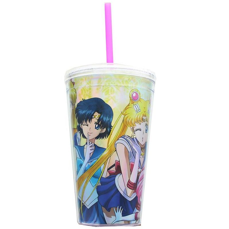 Just Funky Sailor Moon Characters 16oz Carnival Cup w/ Lid & Straw