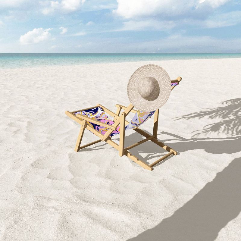 SunshineCanteen Pink/Navy/Gold Marble Sling Chair - Deny Designs