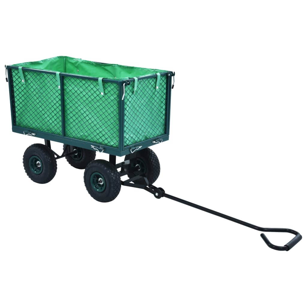 vidaXL Garden Hand Trolley Green 771.6lbs Outdoor Yard Transport Dolly Cart