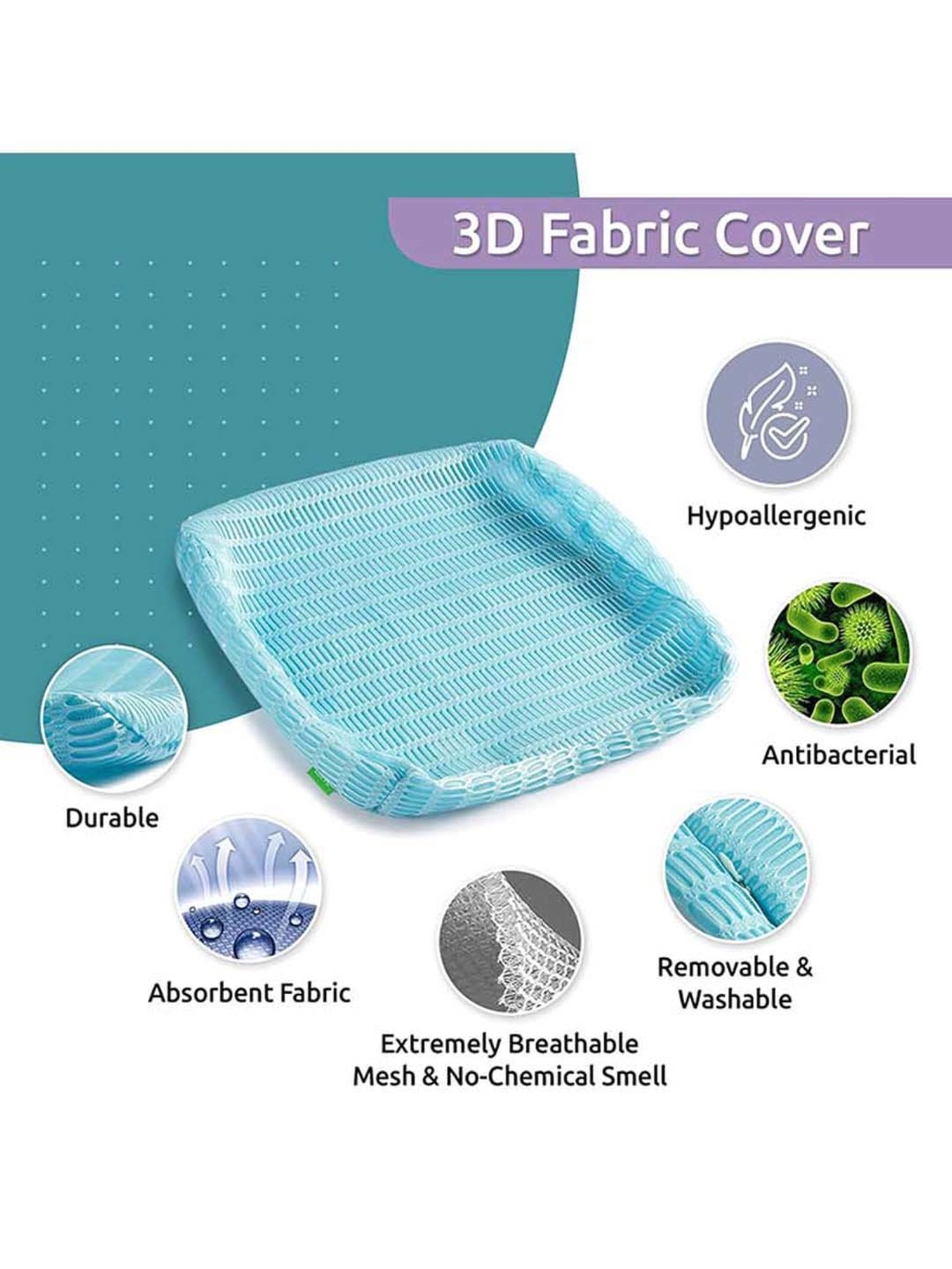 HealthSense Soft-Spot BC-21 Backrest Cushion (Ice Blue)