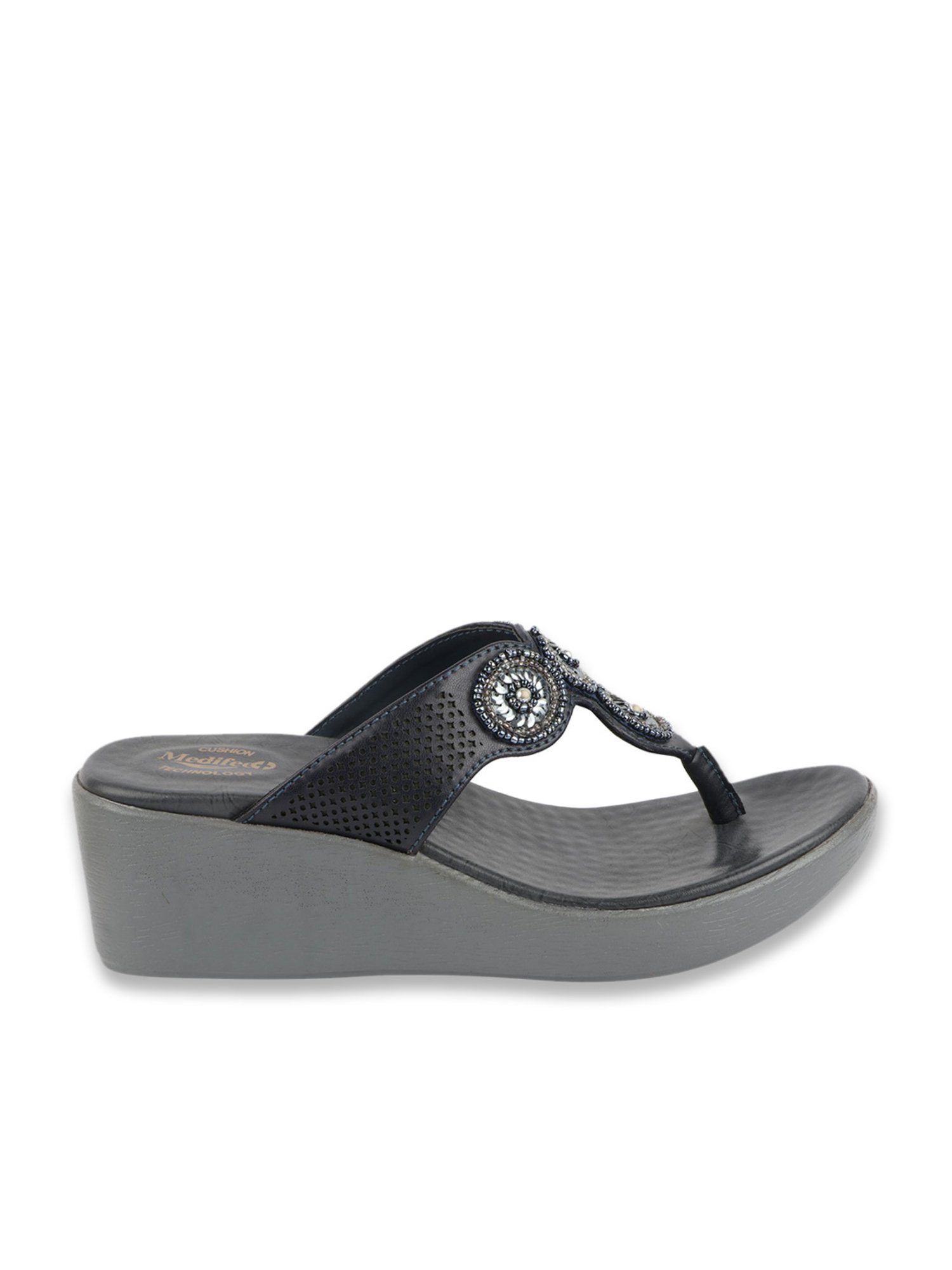 MediFeet Women's Coal Thong Wedges