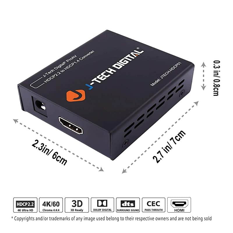 HDCP Converter Downgrade HDCP v22 to v14 for 4K x 2K 60HZ Supports 3D CEC Dolby DTS LPCM and More