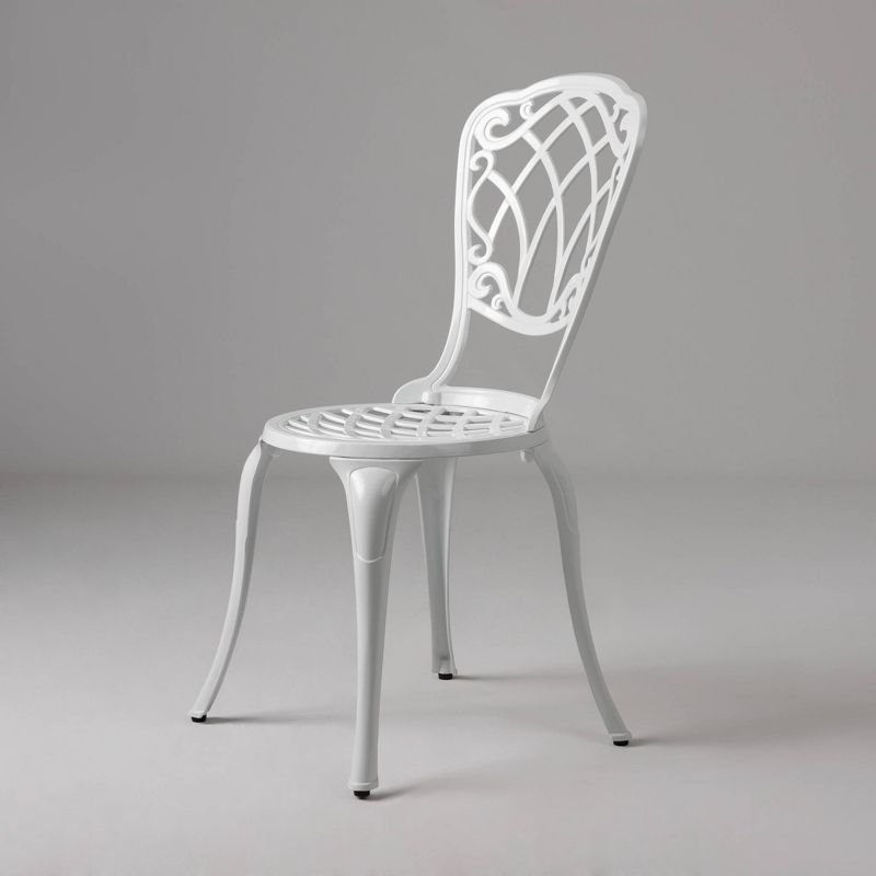 Palisade 3pc Aluminum Bistro Set in White - Balkene Home