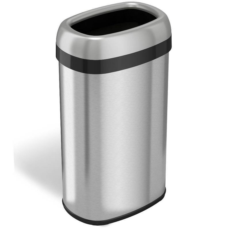 halo quality 16gal Oval Top Stainless Steel Trash Can and Recycle Bin with Dual Deodorizer