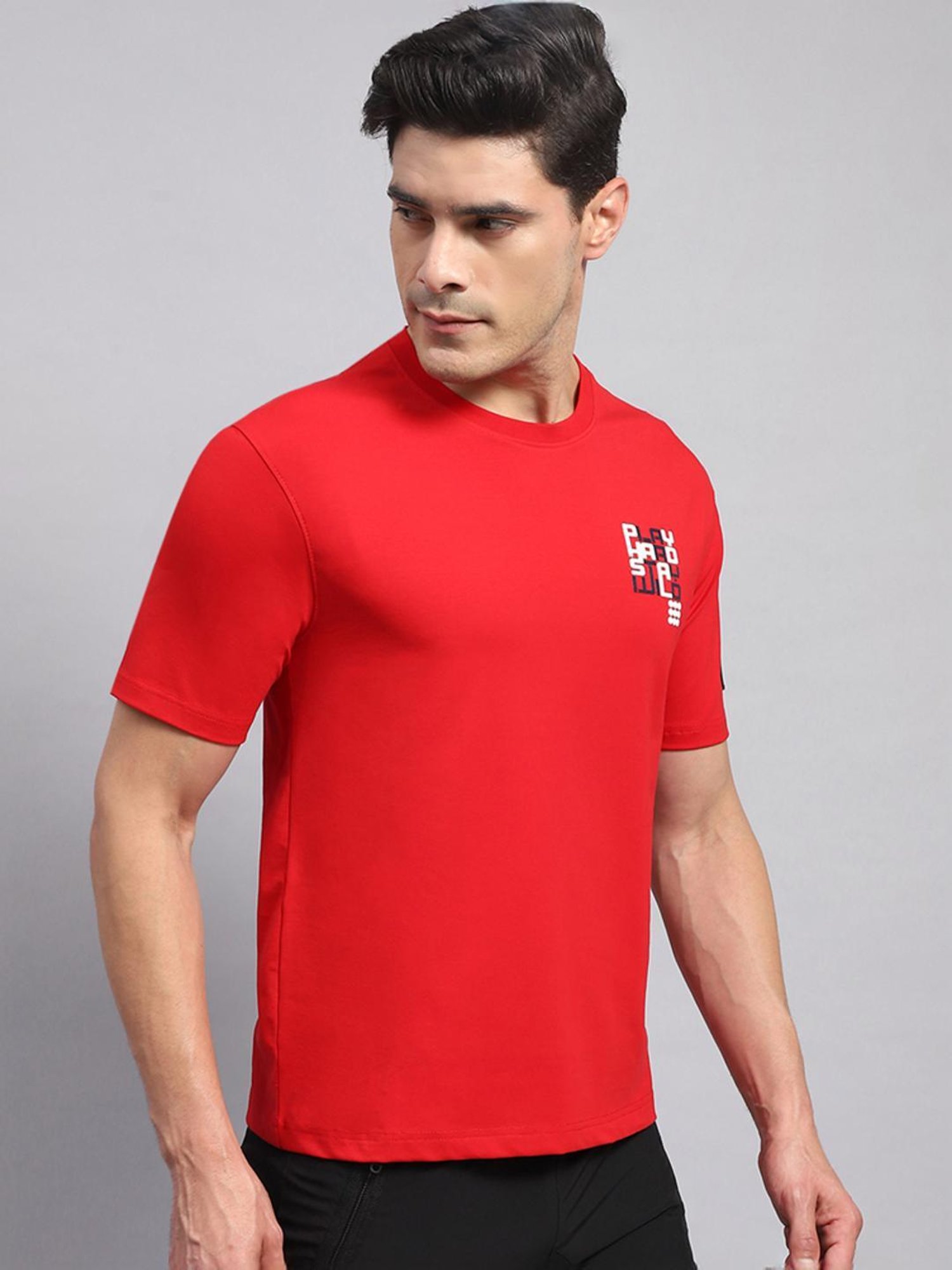 Rock.it Red Cotton Regular Fit Printed T-Shirt