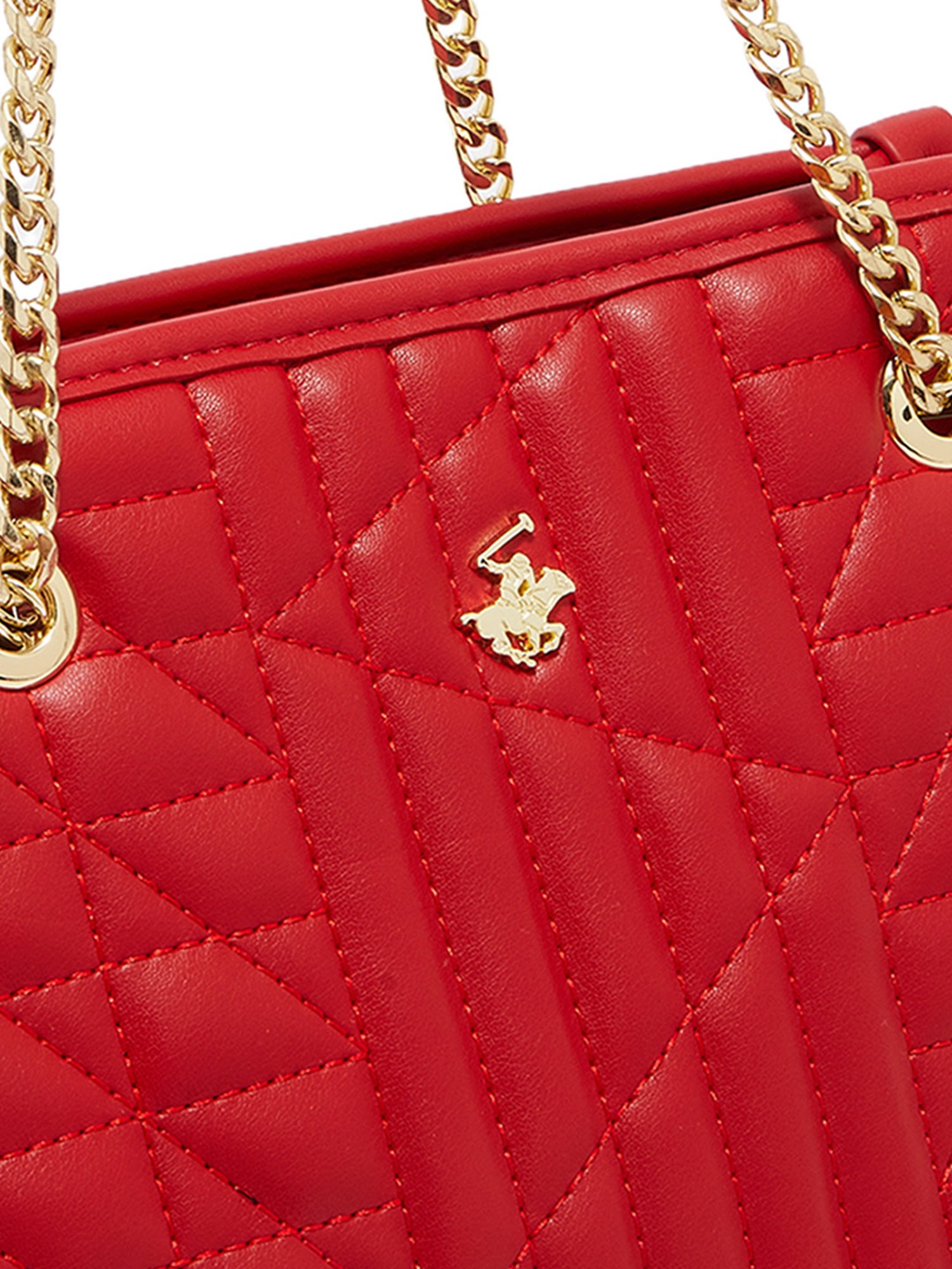 Beverly Hills Polo Club Red Quilted Handbag