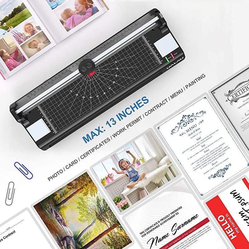 13 Inches Laminator Machine  7 in 1 Thermal Laminator with 20 Laminating Pouches Paper Trimmer Corner Rounder Photo Frame for HomeSchoolOffice Use