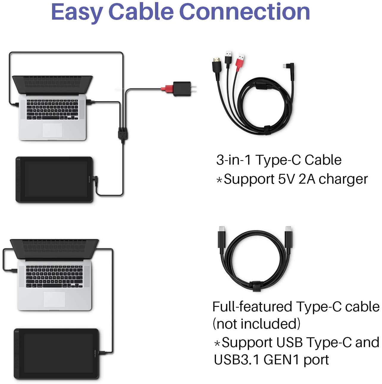 Huion Kamvas 13 Pen Display 2-in-1 Graphics Drawing Tablet with Screen Full-Laminated, Battery-Free Tilt Function 8192 Pen Pressure and 8 Shortcut Keys, Stand Included, Purple