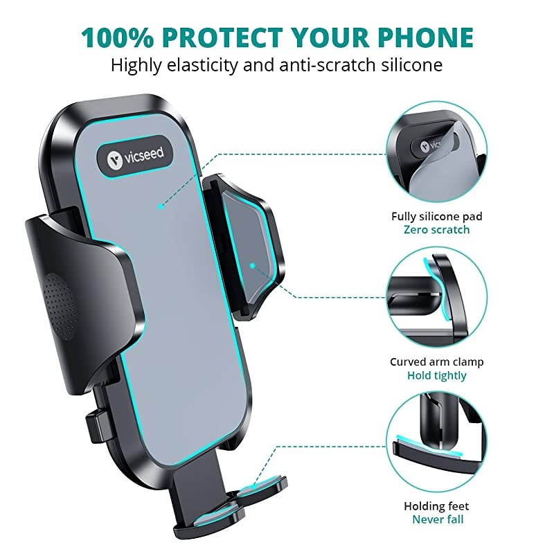 2021 Military-Grade Phone Holder for Car, [Upgrade Anti Shake & Drop] CD Slot & Air Vent Car Phone Holder Mount, Thick Case Friendly Car Phone Mount, Cell Phone Car Mount Fit for All Phones