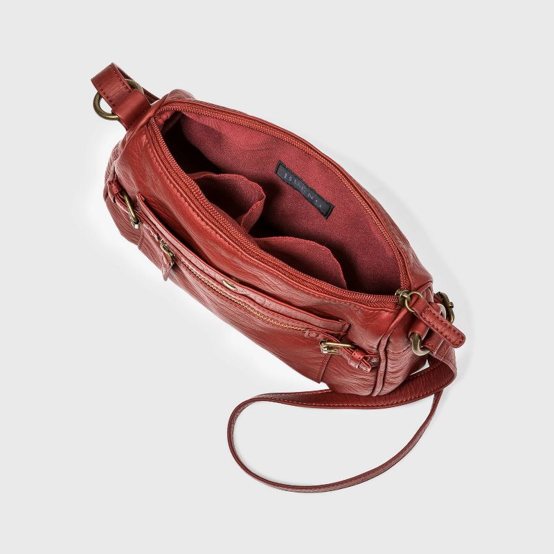 Bueno Zip Closure Crossbody Bag - Red