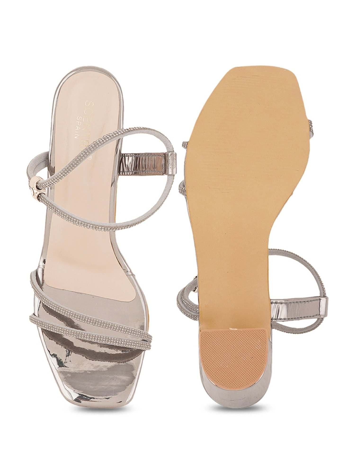 Scentra Women's Metallic Ethnic Sandals