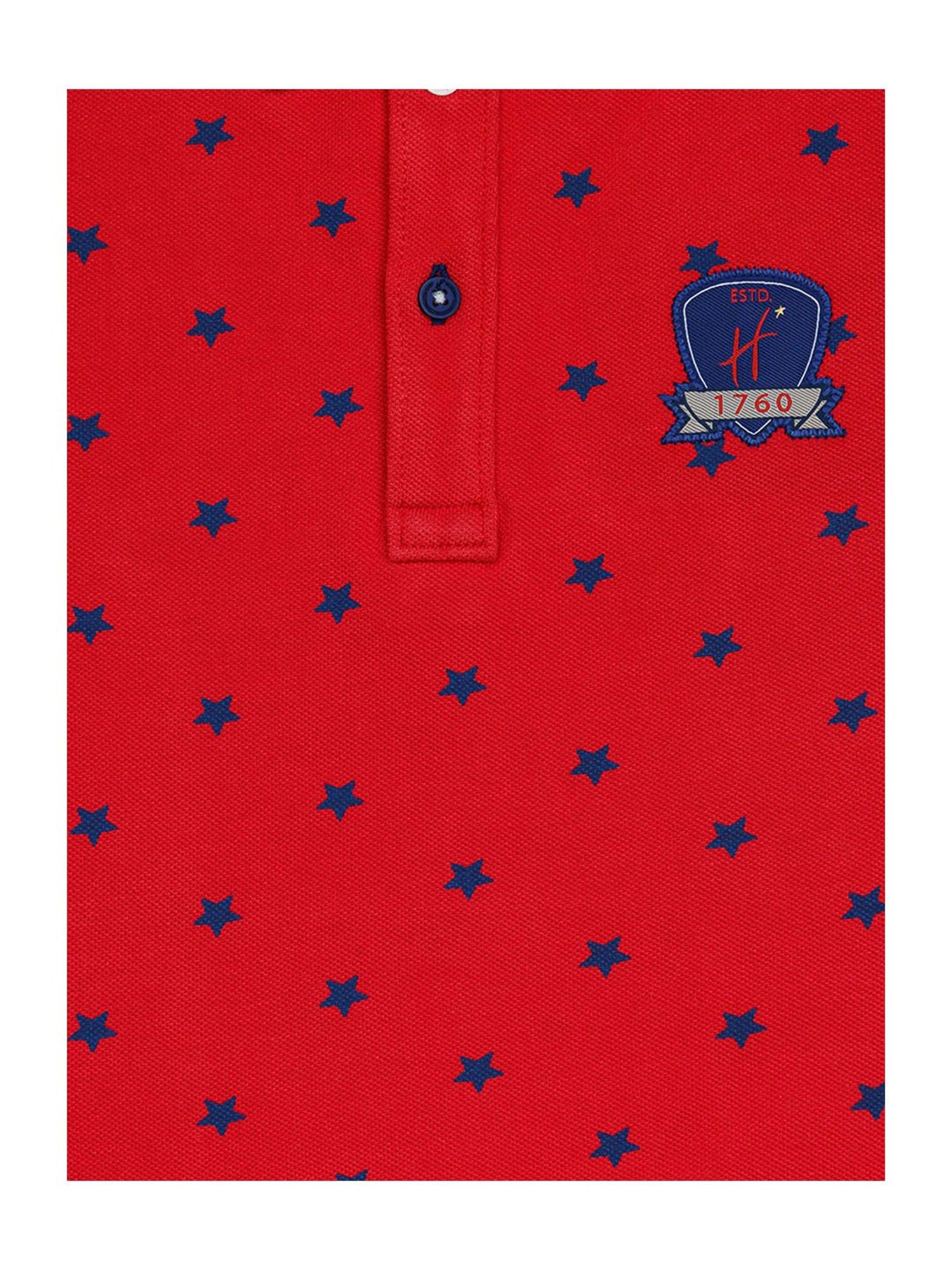 H by Hamleys Boys Red Printed Polo T-Shirt