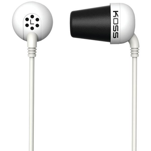 KOSS White PLUGW Earbud Noise Isolating
