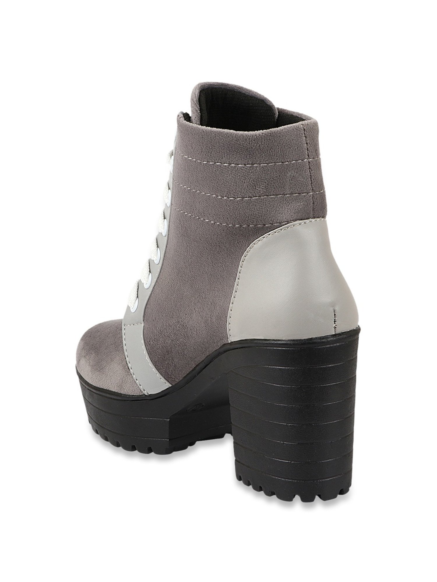 Shoetopia Women's Grey Derby Boots