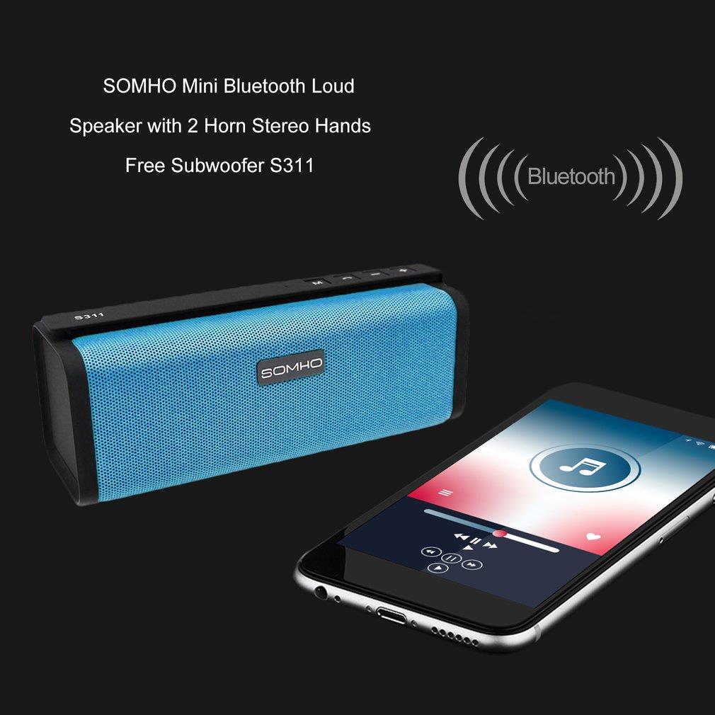 SOMHO Mini Bluetooth Loud Speaker with 2 Horn Stereo Hands Free Subwoofer S311