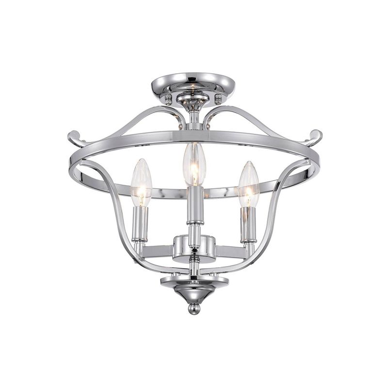 15" x 15" x 13" Karl Semi Flush Mount Ceiling Light Silver - Warehouse Of Tiffany