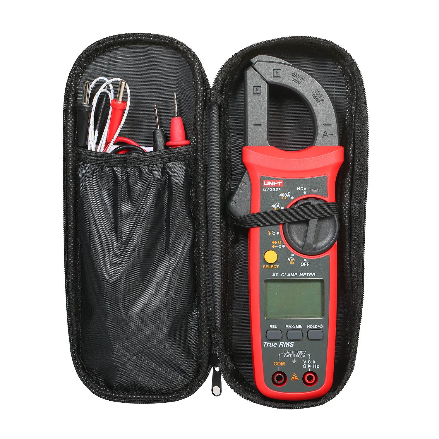 UNI-T UT202+ 4000 Counts Digital Clamp Meter True RMS Multimeter Clamp Ammeter Voltage Meter NCV Test Universal Meter Tester AC Current Clamp Tester -40~1000? Temperature Measurement Relative Value
