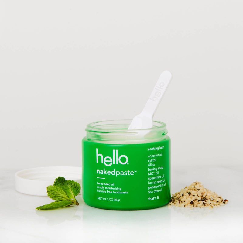 hello Nakedpaste Simply Moisturizing Hemp Seed Oil Fluoride Free Toothpaste - Trial Size - 3oz