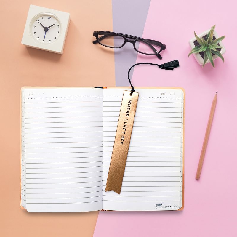 Dabney Lee Bookmarks - Set of 3 Faux Leather Tassel Bookmarks with Sayings