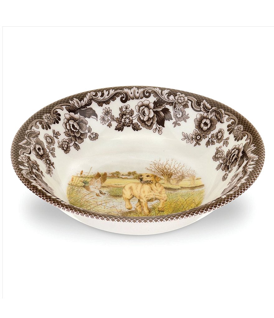 Spode Festive Fall Collection Woodland Hunting Dogs Yellow Labrador Retriever Ascot Cereal Bowl