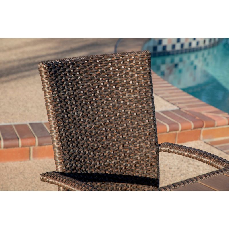 Ariana 5pc Outdoor Wicker Dining Set - Brown - Coaster