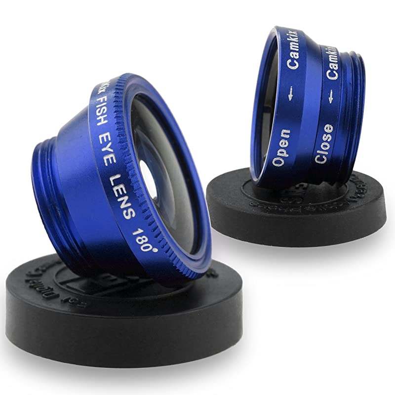 Universal 3 in 1 Cell Phone Camera Lens Kit for Smartphones Including Fish Eye Lens 2 in 1 Macro Lens Wide Angle LensUniversal ClipCarry PouchMicrofiber Cleaning Cloth