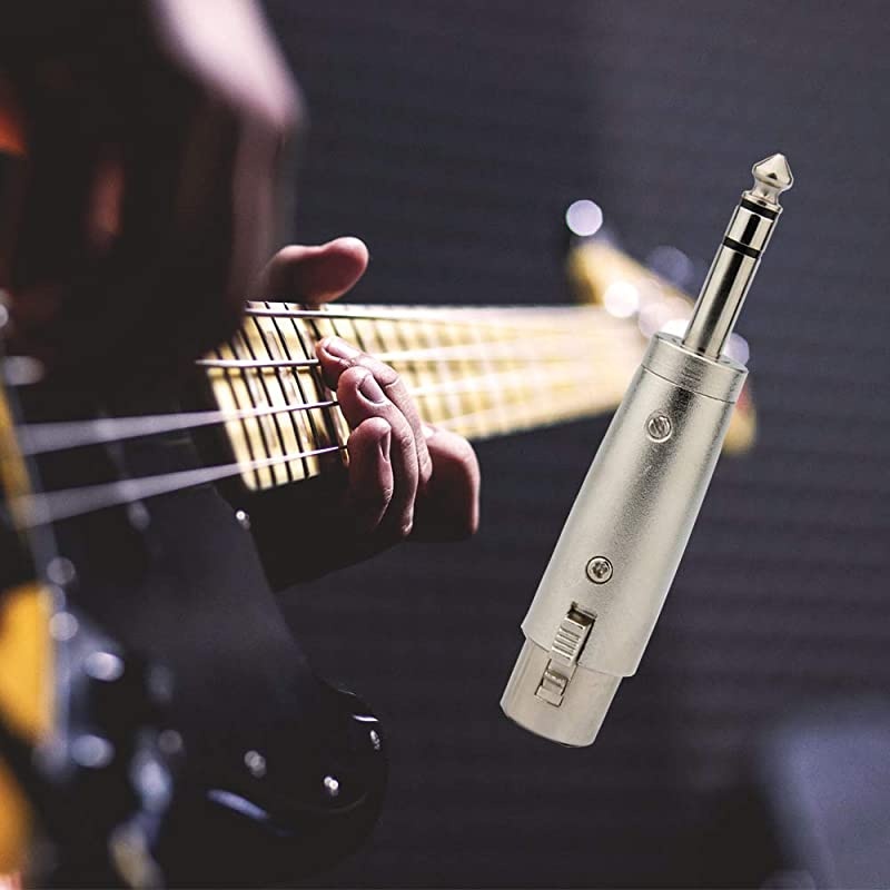 XLR 3 pin Female to 1/4 Adapter, 6.35mm TRS Stereo Plug to XLR Female Audio Adapter Gender Changer Connector, Silver, 1 Pack -