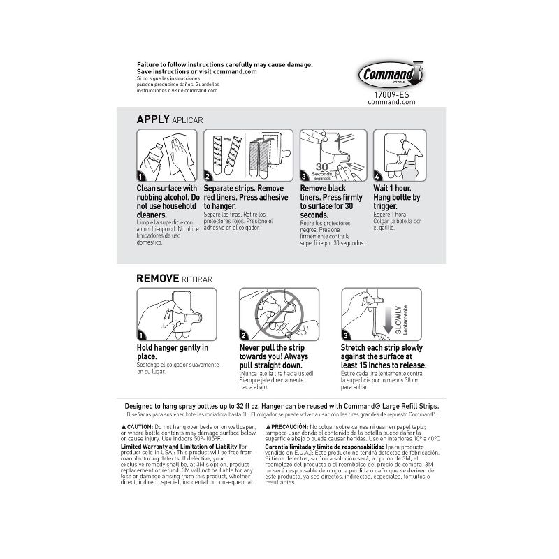 Command 2 Hangers/4 Strips per pk Spray Bottle Hangers White