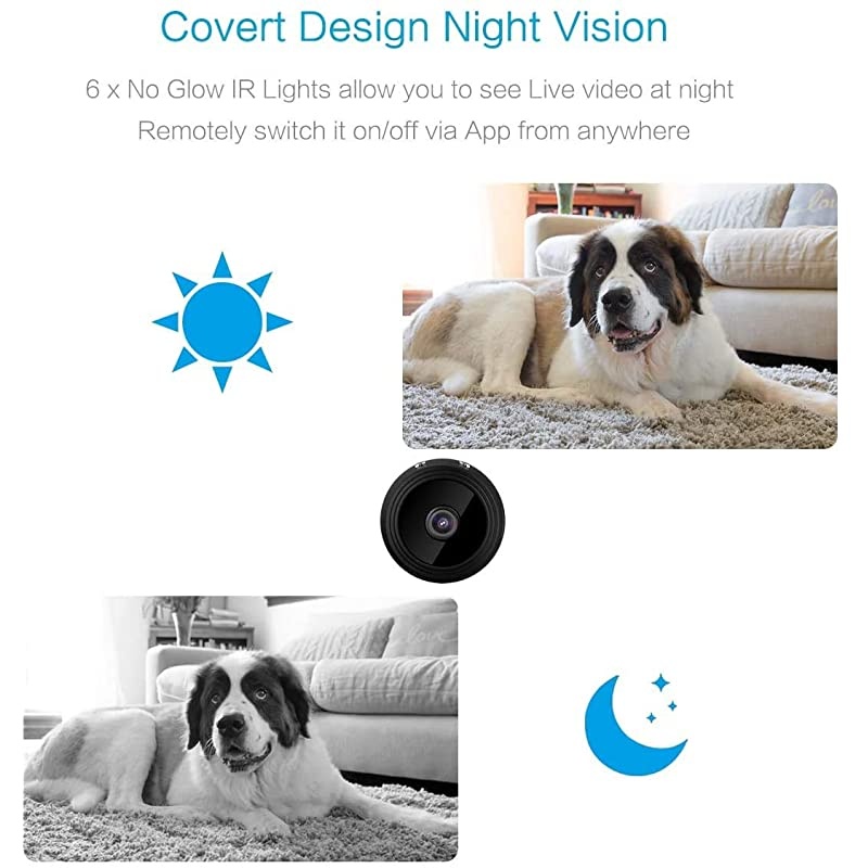 Spy Camera Wireless Hidden WiFi Mini Camera HD 1080P Portable Home Security Cameras Covert Nanny Cam Small Indoor Outdoor Video Recorder Motion Activated Night Vision A10 Plus 2020 Version