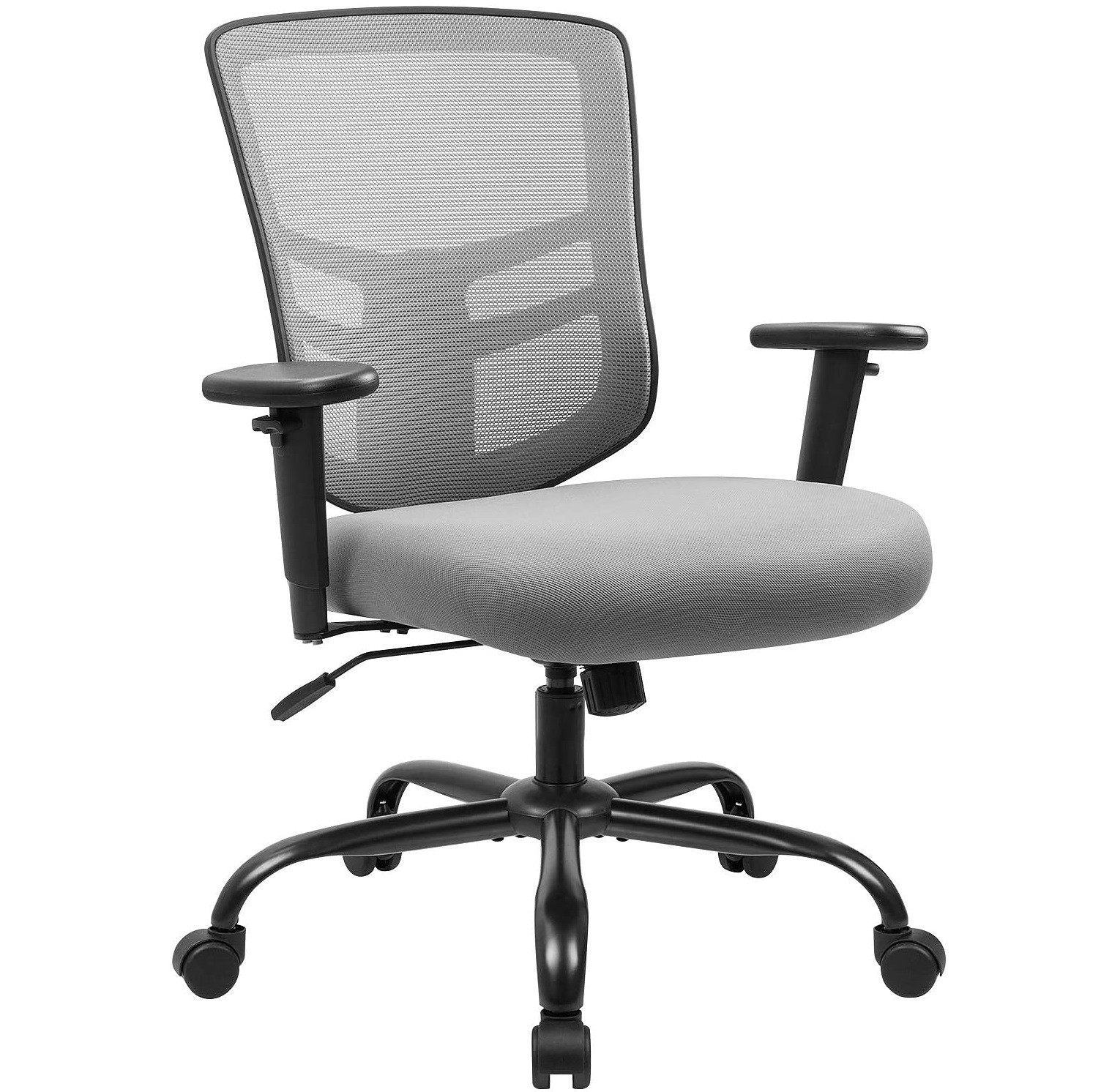 Devoko Big and Tall Office Chair 400 lbs Ergonomic Desk Chair with Adjustable Armrests High-Back Computer Chair with Lumbar Support Executive Swivel Conference Chair (Gray)
