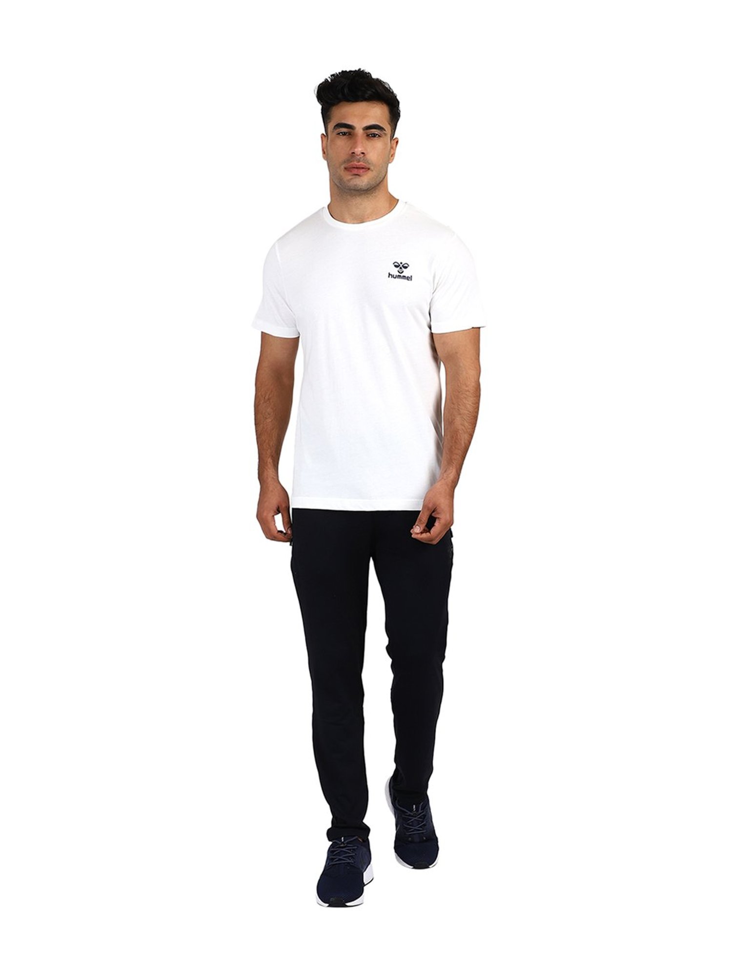 Hummel White Cotton Solid T-Shirt