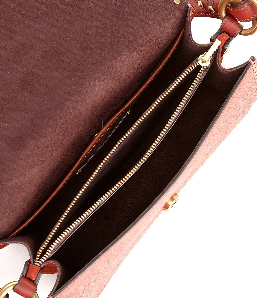 COACH Mixed Leather Beat Stud Detail Shoulder Bag