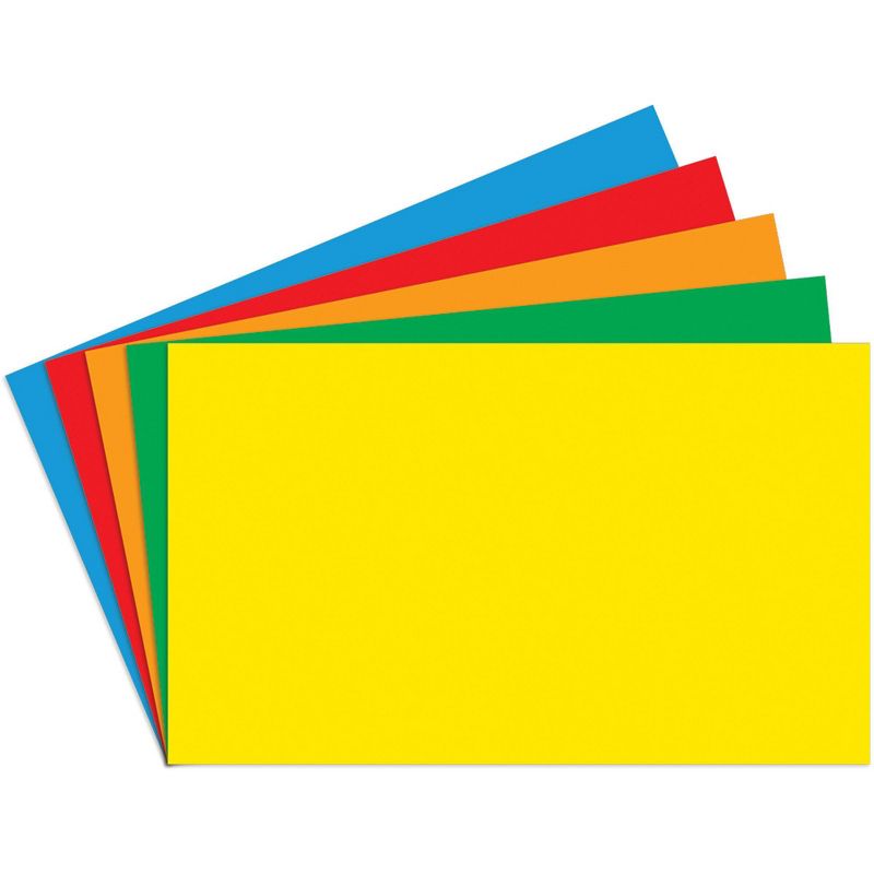 6pk 100 per pack 4" x 6" Blank Index Cards Primary Assorted Colors - Top Notch Teacher Products