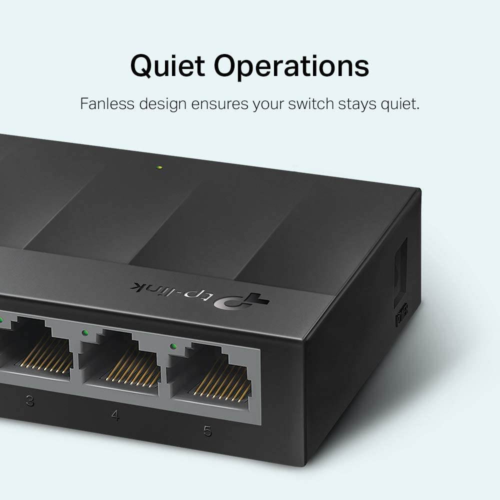 Litewave 5 Port Gigabit Ethernet Switch | Desktop Ethernet Splitter | Plastic Case | Unshielded Network Switch | Plug & Play | Fanless Quiet | Unmanaged (LS1005G)