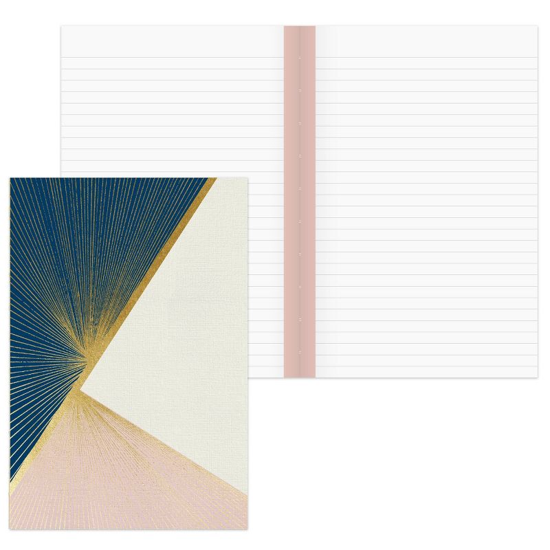 228 sheet College Ruled Lined Journal Cool Colors Geo Burst Softcover - Green Inspired