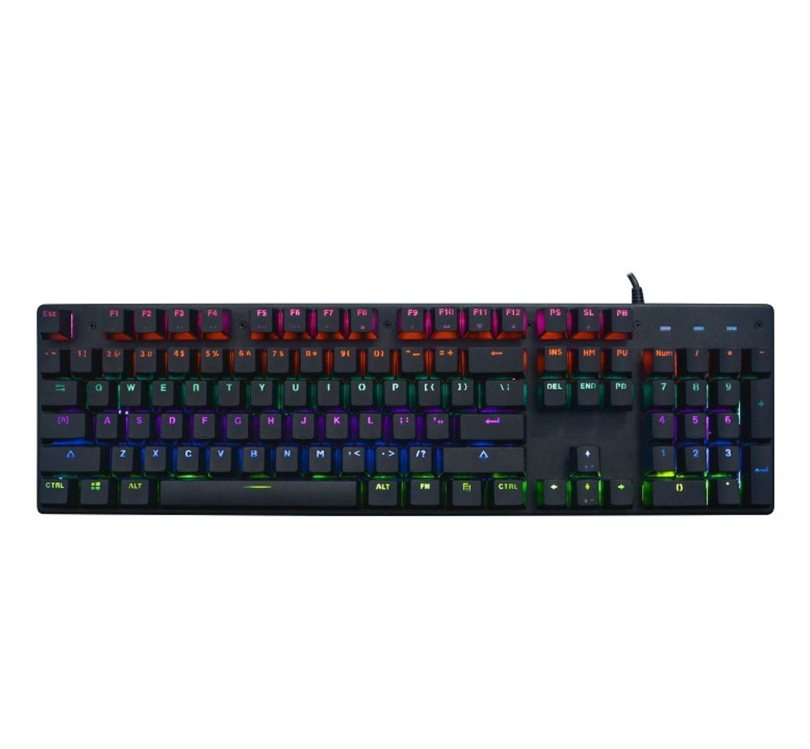 JK200 104 Keys Multicolor LED Backlit Mechanical Keyboard for Game Wired PC Notebook Wired Mechanical Green Axis Game Keyboard