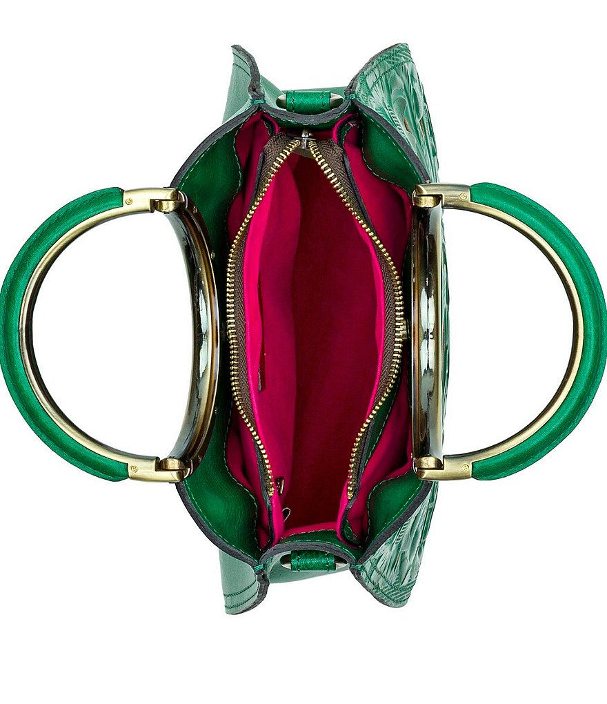 Patricia Nash Cut Out Tooling Collection Aria Ring Handle Floral Shopper Tote Bag