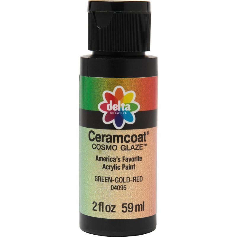 Delta Ceramcoat Cosmo Glaze Acrylic Paint (2oz) - Green-Gold-Red